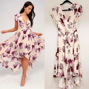 Size‎ M - NWOT Lulus French Countryside Blush Floral Print High-Low Dress